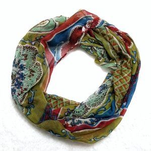 Colorful lightweight bohemian infinity scarf